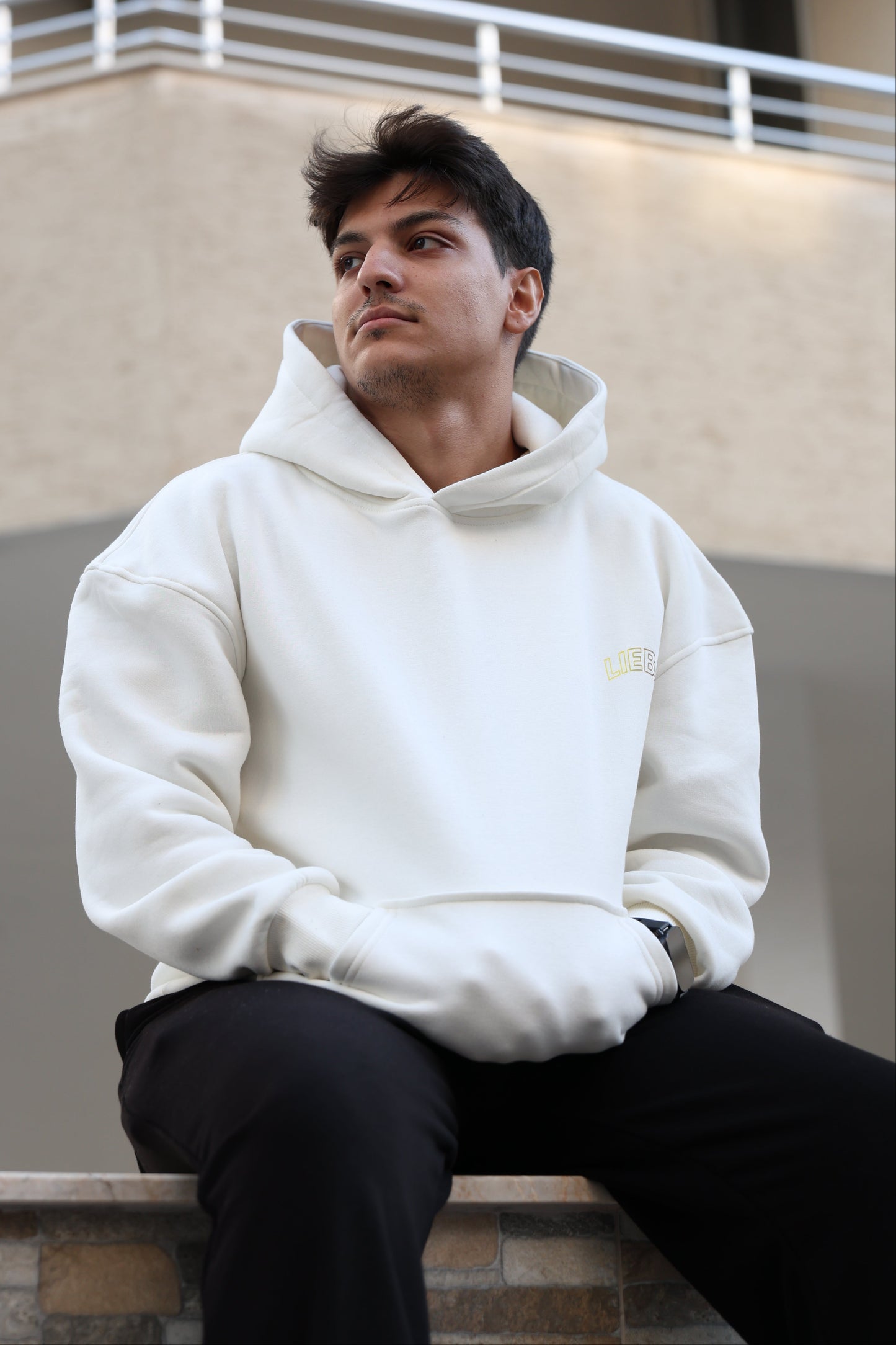 Premium Beyaz "2SIDE" Oversize Hoodie