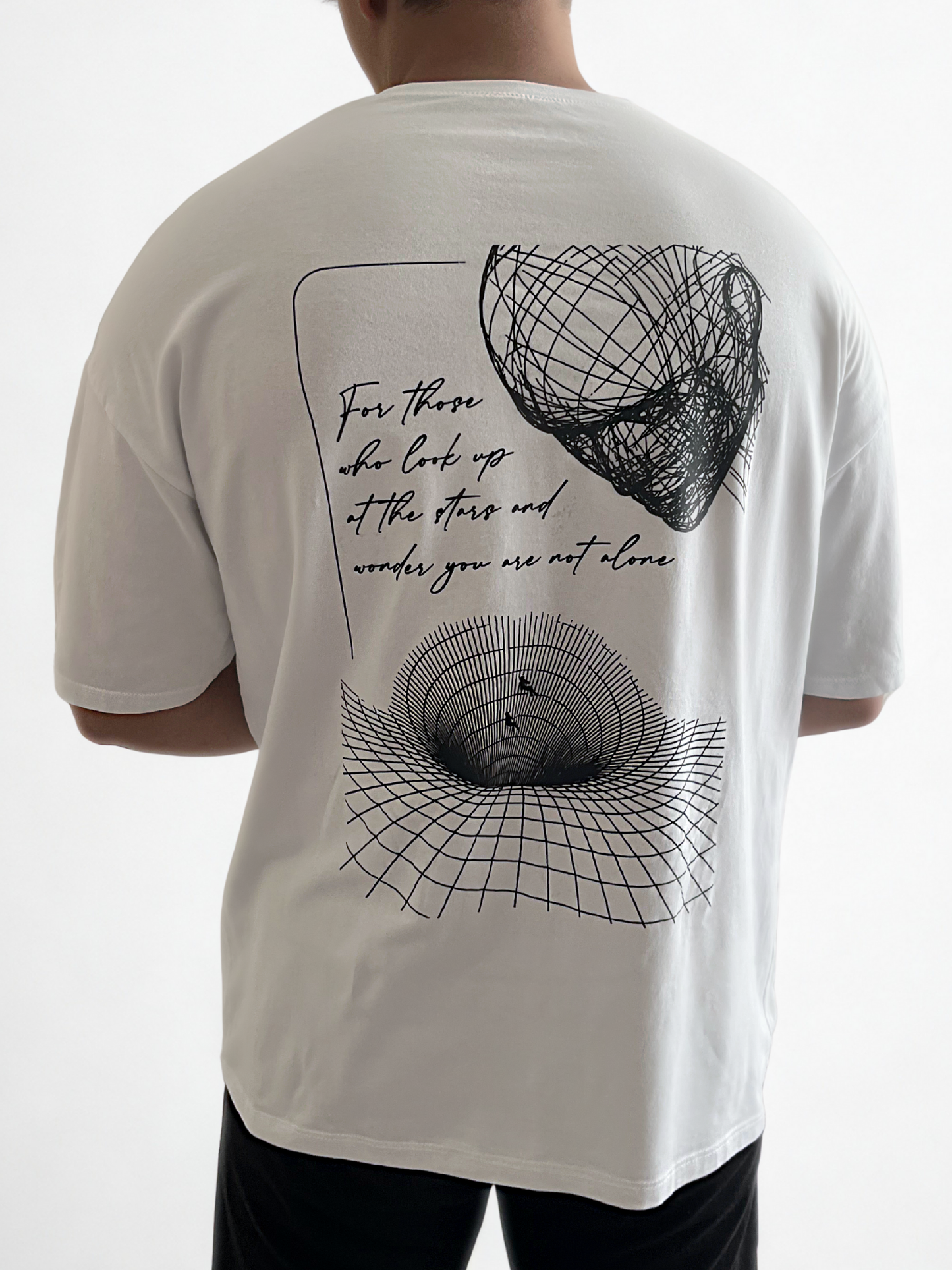 Not Alone Oversize Beyaz T-Shirt