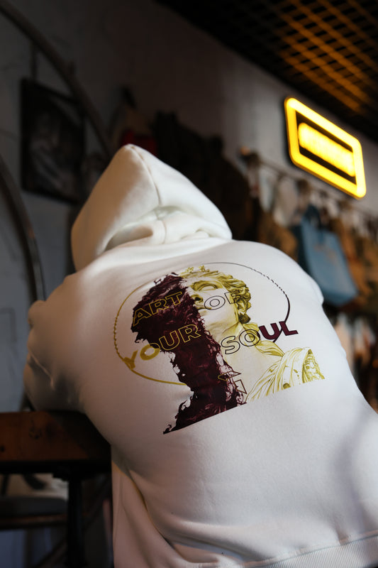 Premium Beyaz "2SIDE" Oversize Hoodie
