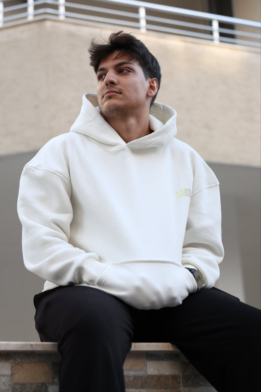Premium Beyaz "2SIDE" Oversize Hoodie